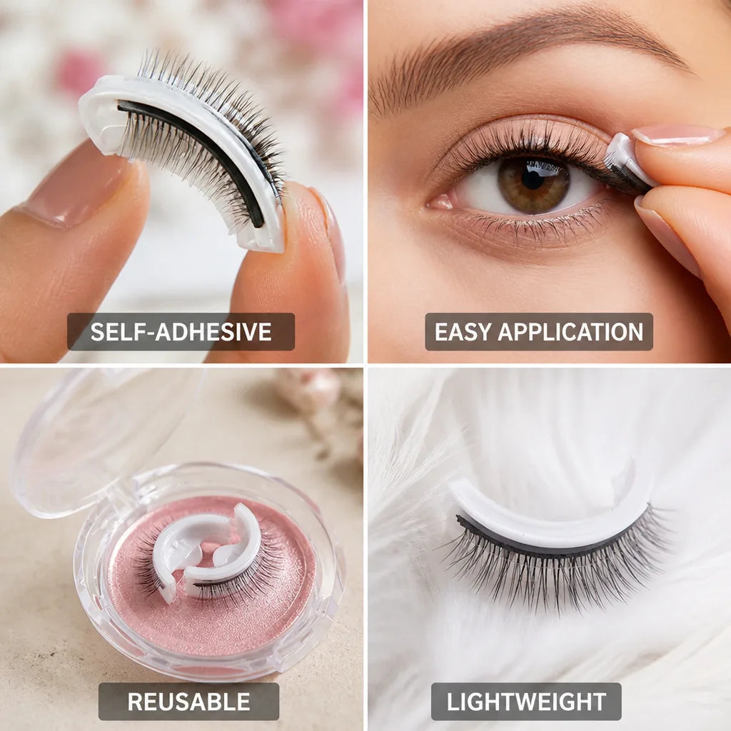 False Lashes Self-Adhesive Reusable Natural Look & Lightweight