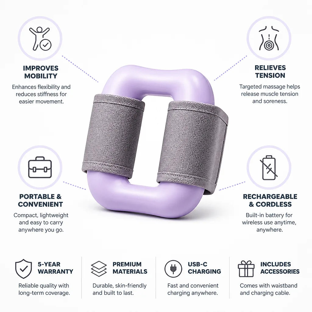 Fascia Massage Ring Rechargeable & Portable Waistband Included