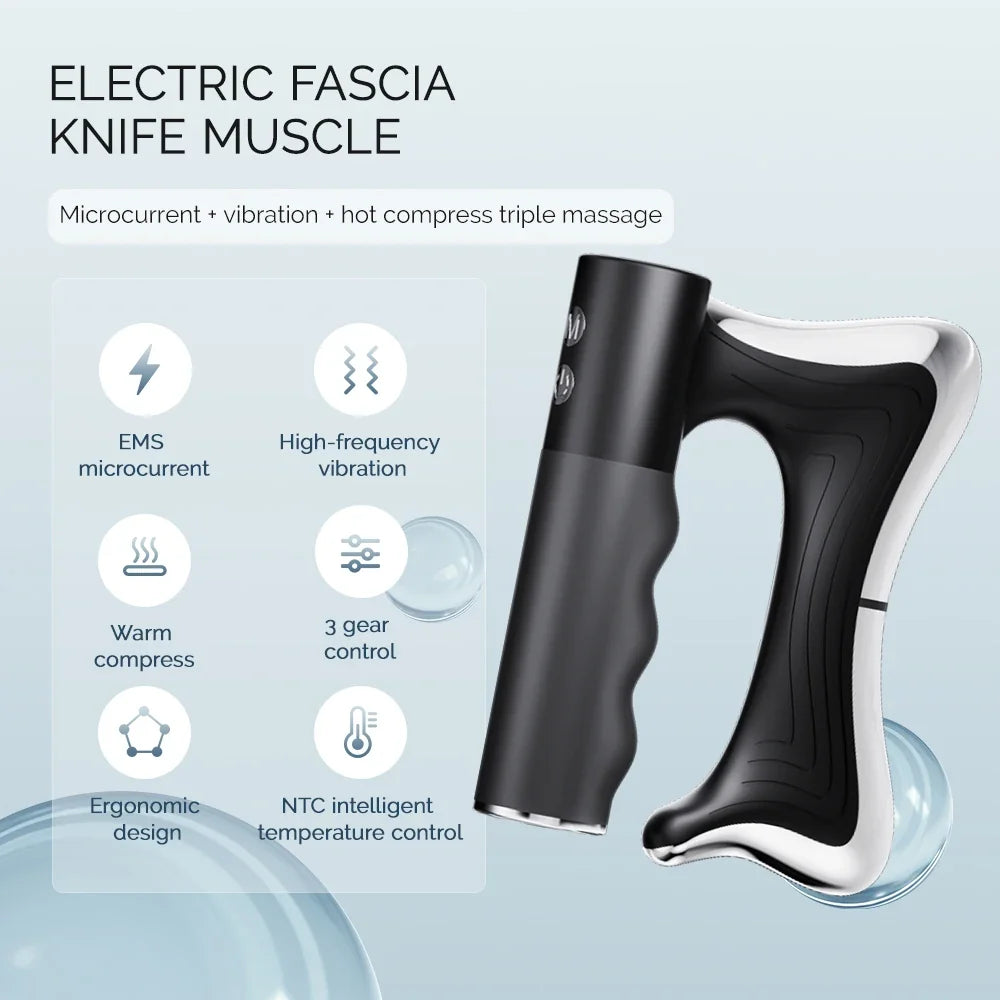 Fascia Scraper Massager High-Frequency Vibration & Adjustable Heat