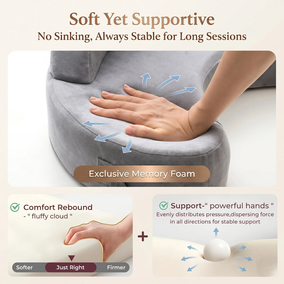 Feeding Support Pillow Ergonomic Contoured Adjustable Strap & Washable Cover