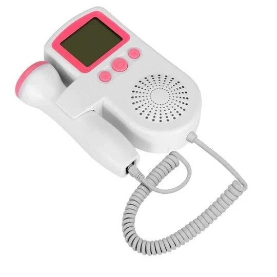 Fetal Doppler Monitor Backlit LCD Built-In Speaker Handheld Probe