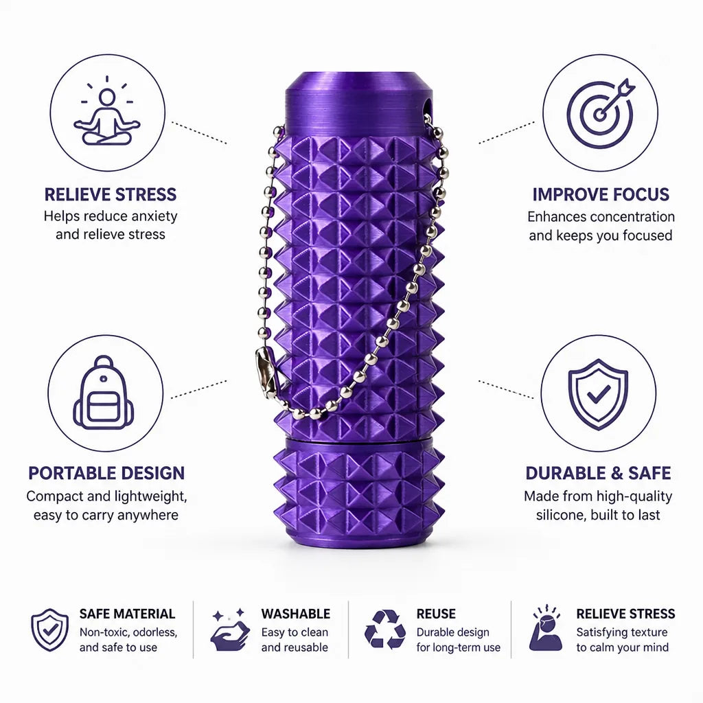 Fidget Toy Silicone Spiky Keychain