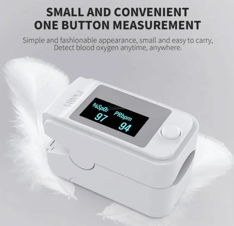 Finger Pulse Oximeter One-Button OLED Display Lightweight