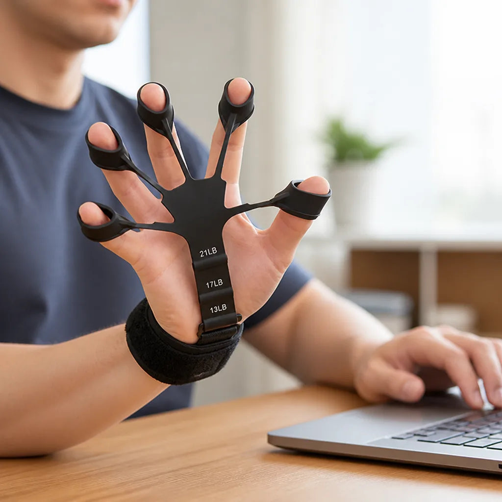 Finger Strength Trainer Adjustable Resistance Silicone Set of 2