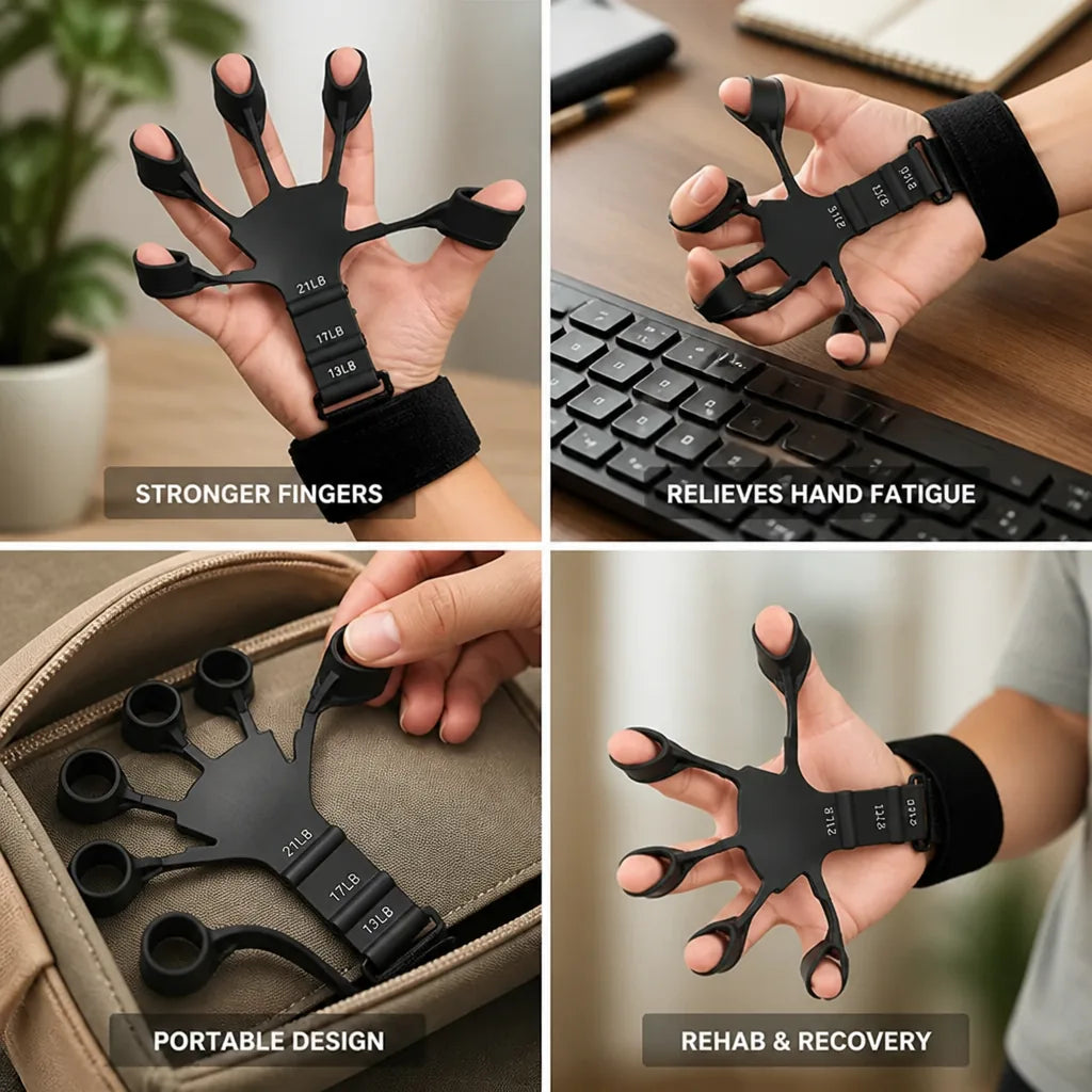 Finger Strength Trainer Adjustable Resistance Silicone Set of 2
