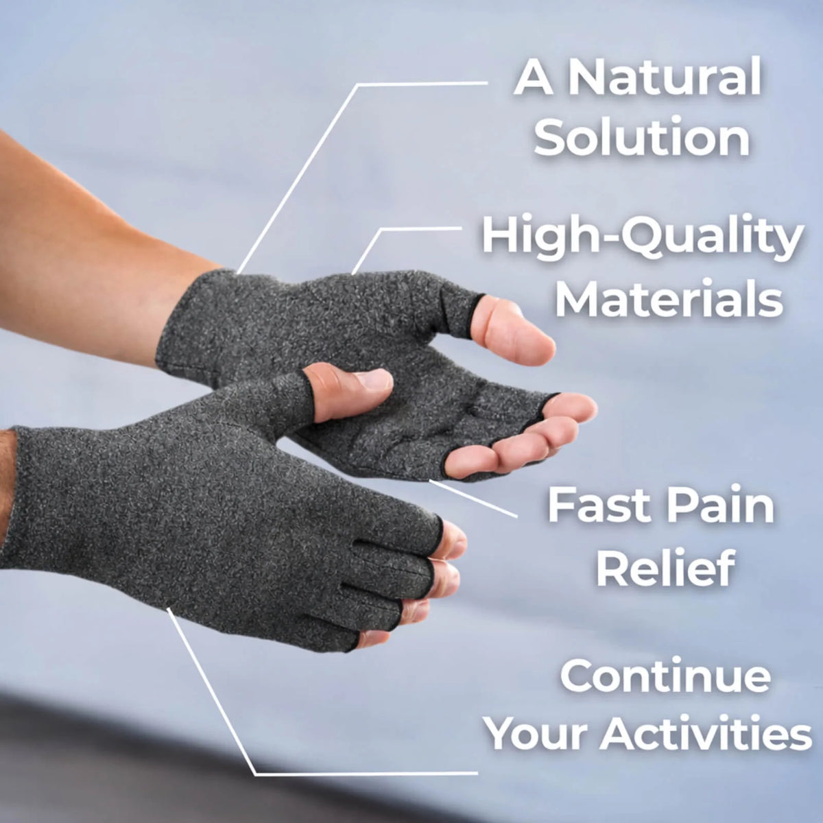 Fingerless Compression Gloves Breathable Lightweight Hand & Wrist Support
