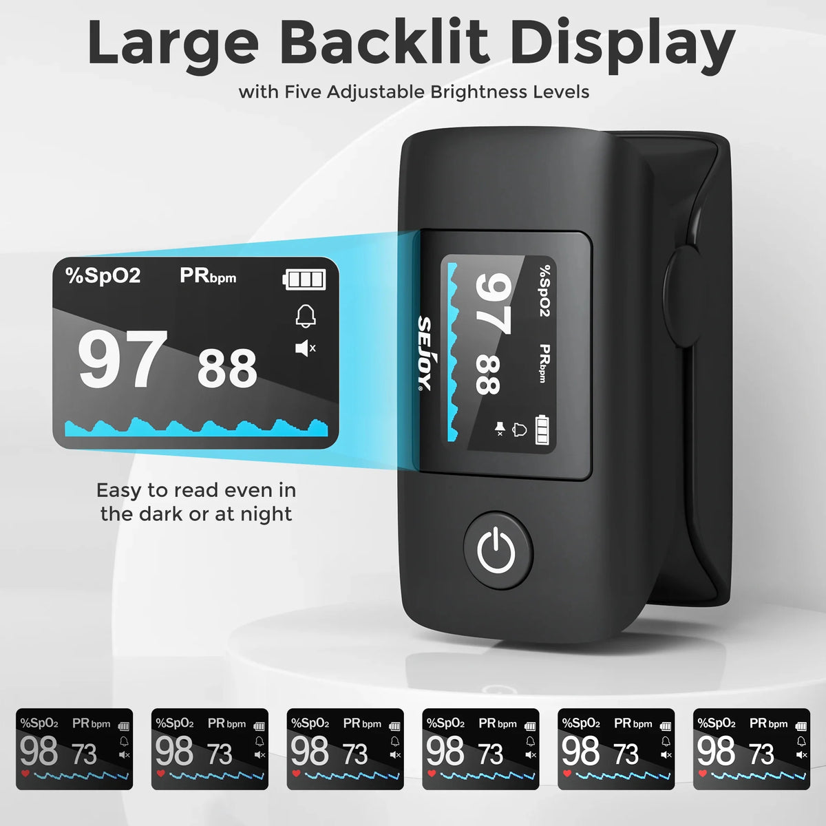 Fingertip Pulse Oximeter 4-in-1 Rotating OLED