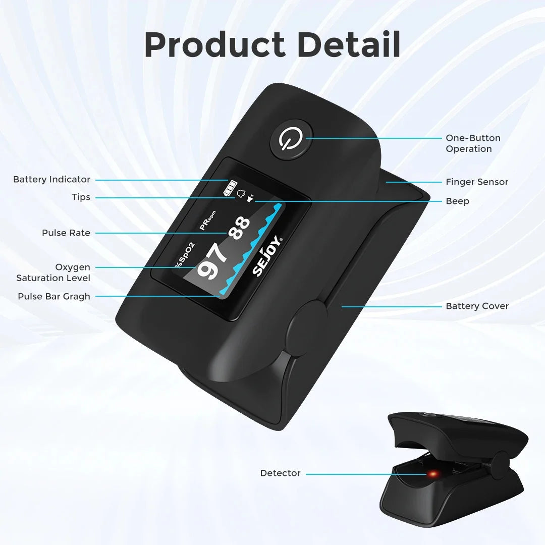 Fingertip Pulse Oximeter 4-in-1 Rotating OLED