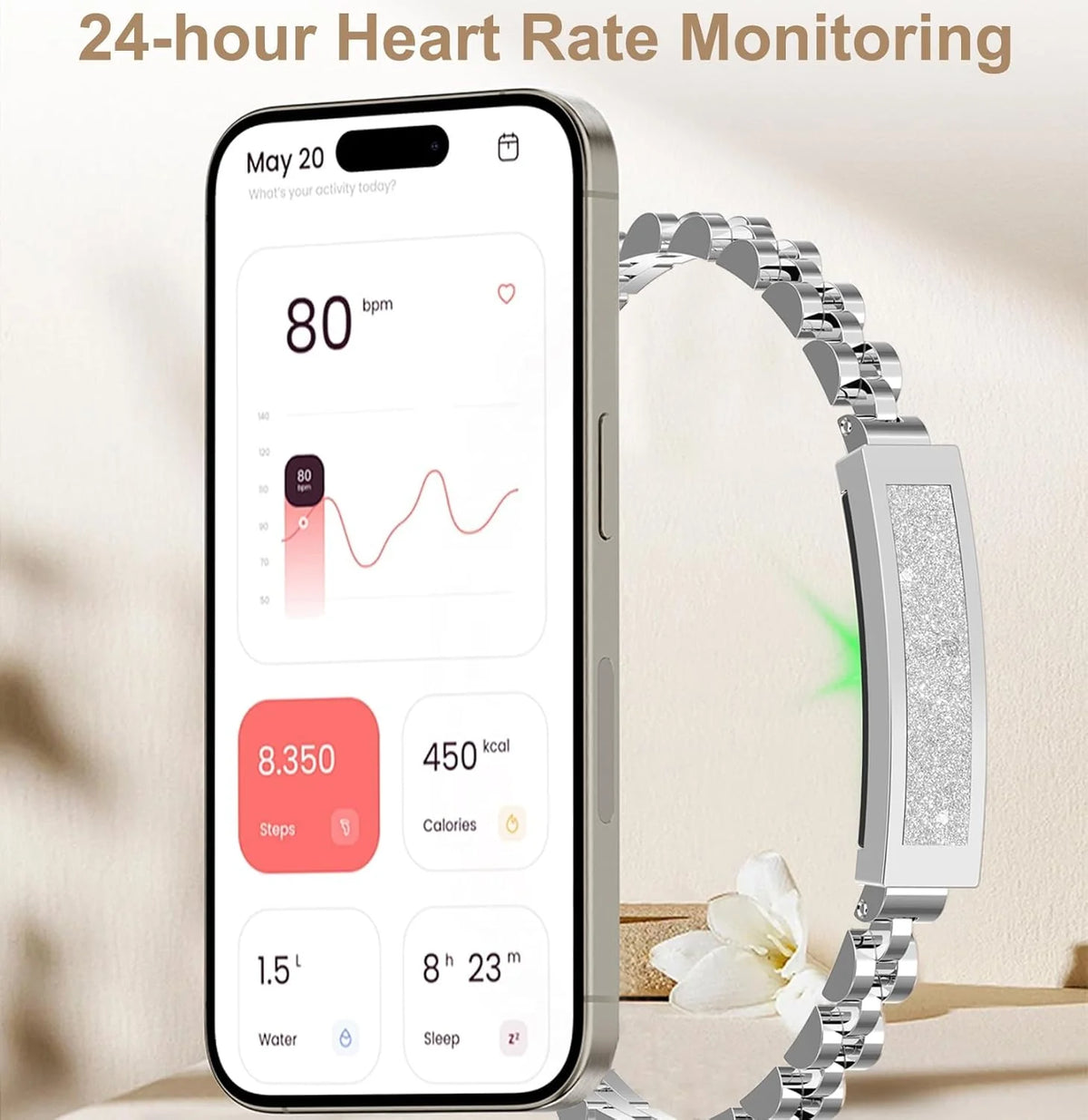 Fitness Tracker Bracelet Heart Rate & Sleep Monitoring
