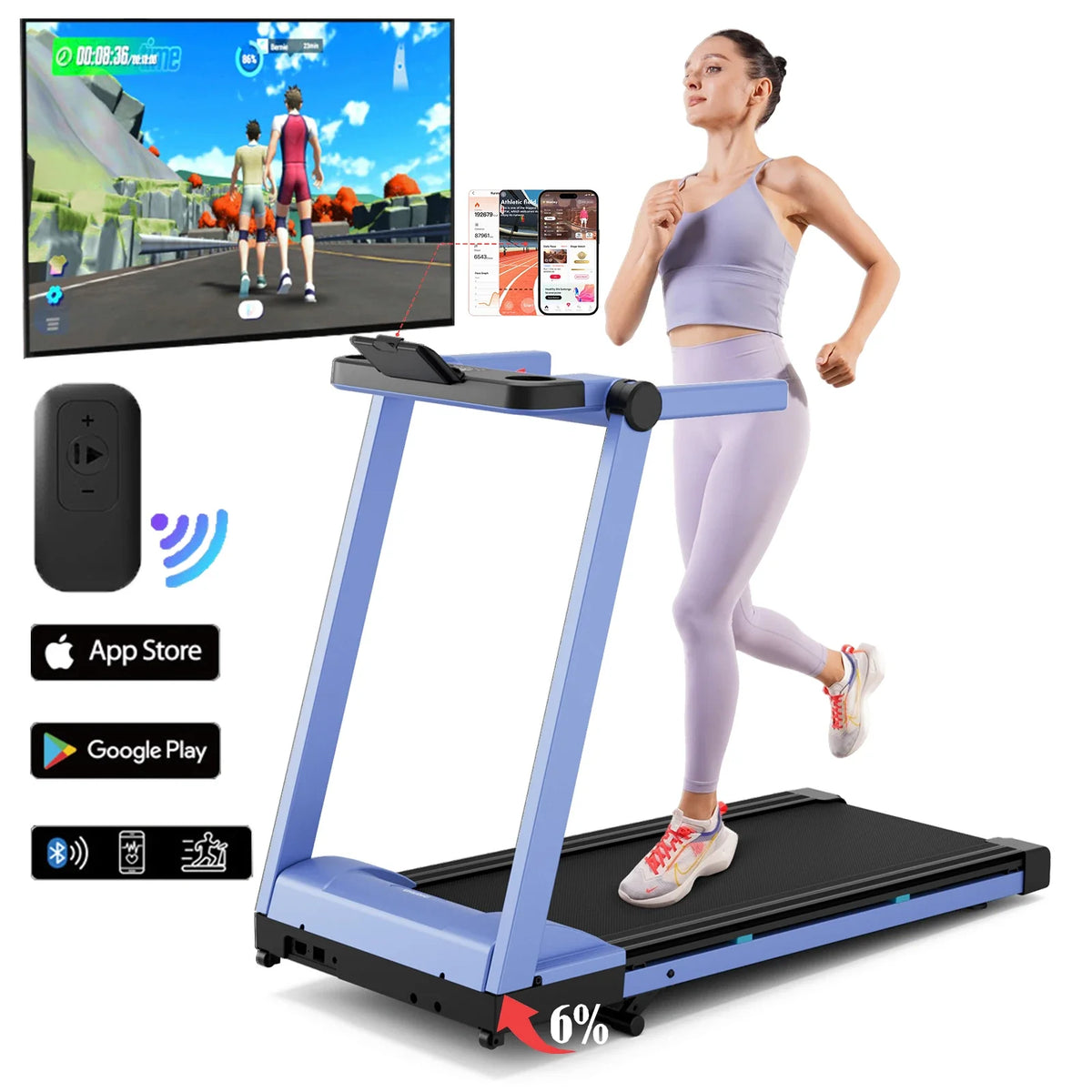 Foldable Treadmill 3.5HP Adjustable Incline