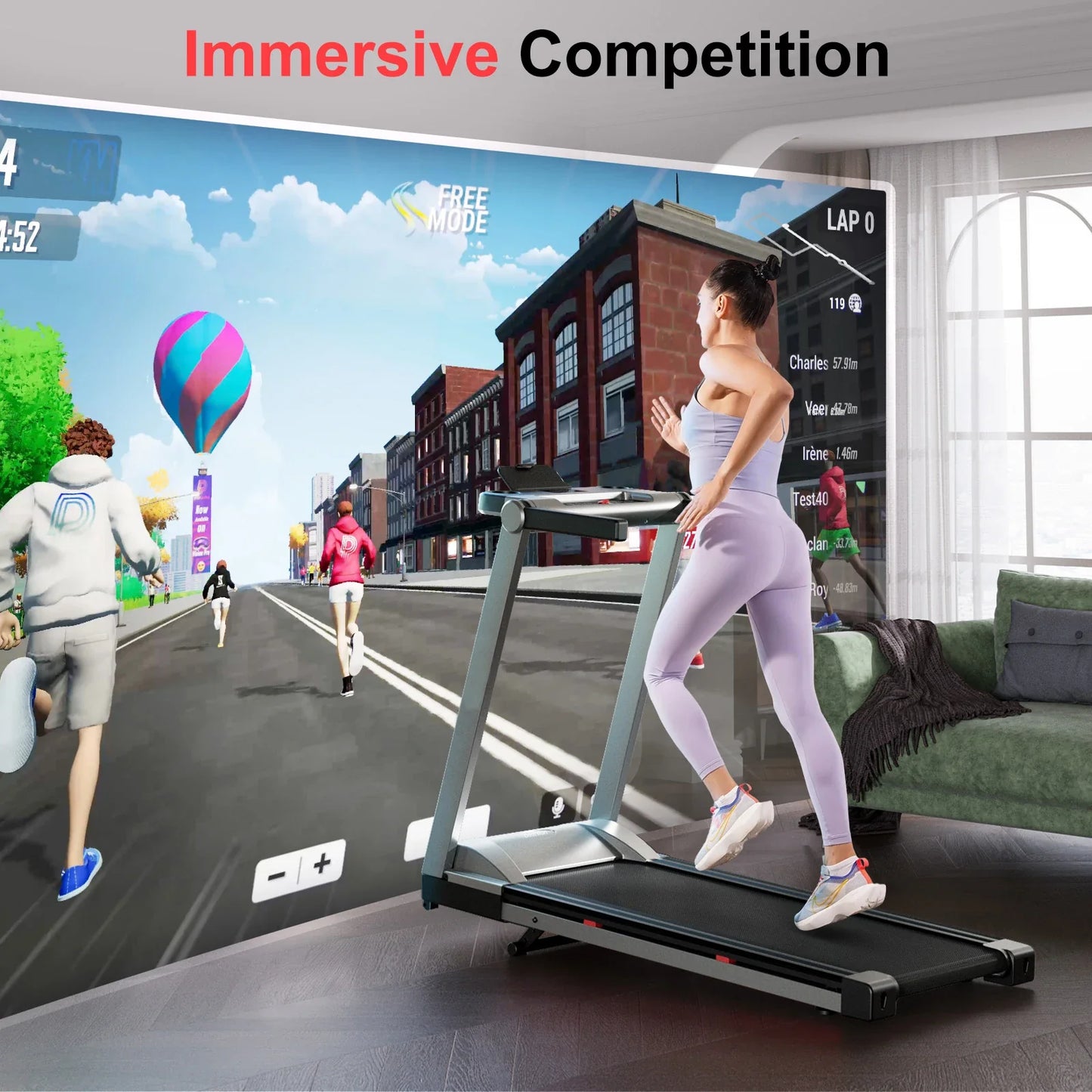 Foldable Treadmill 3.5HP Adjustable Incline