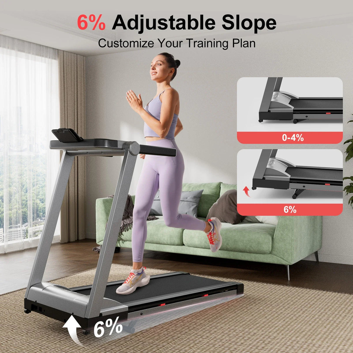 Foldable Treadmill 3.5HP Adjustable Incline