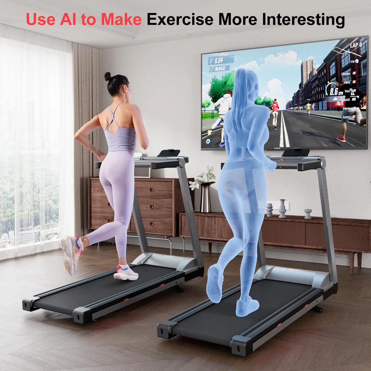 Foldable Treadmill 3.5HP Adjustable Incline