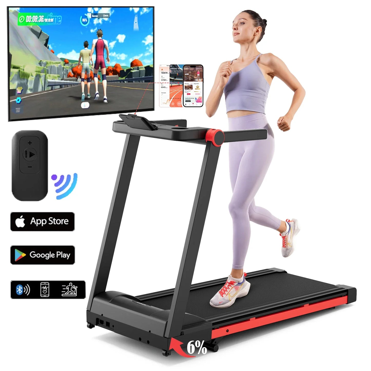 Foldable Treadmill 3.5HP Adjustable Incline