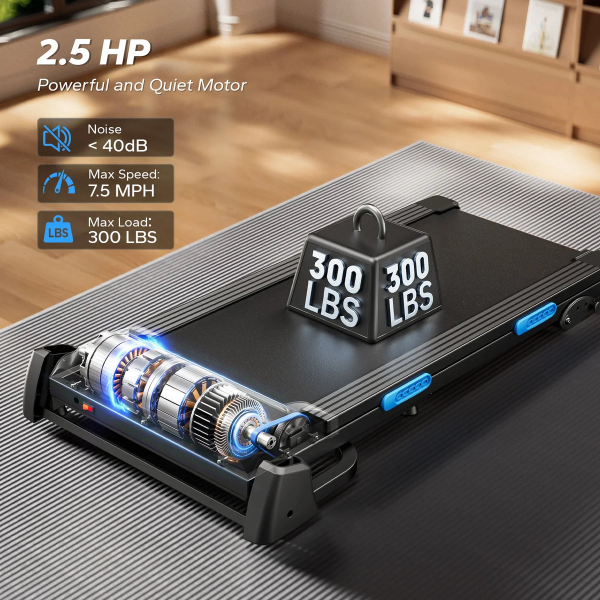 Foldable Treadmill Hydraulic Assist Shock-Absorbing Deck