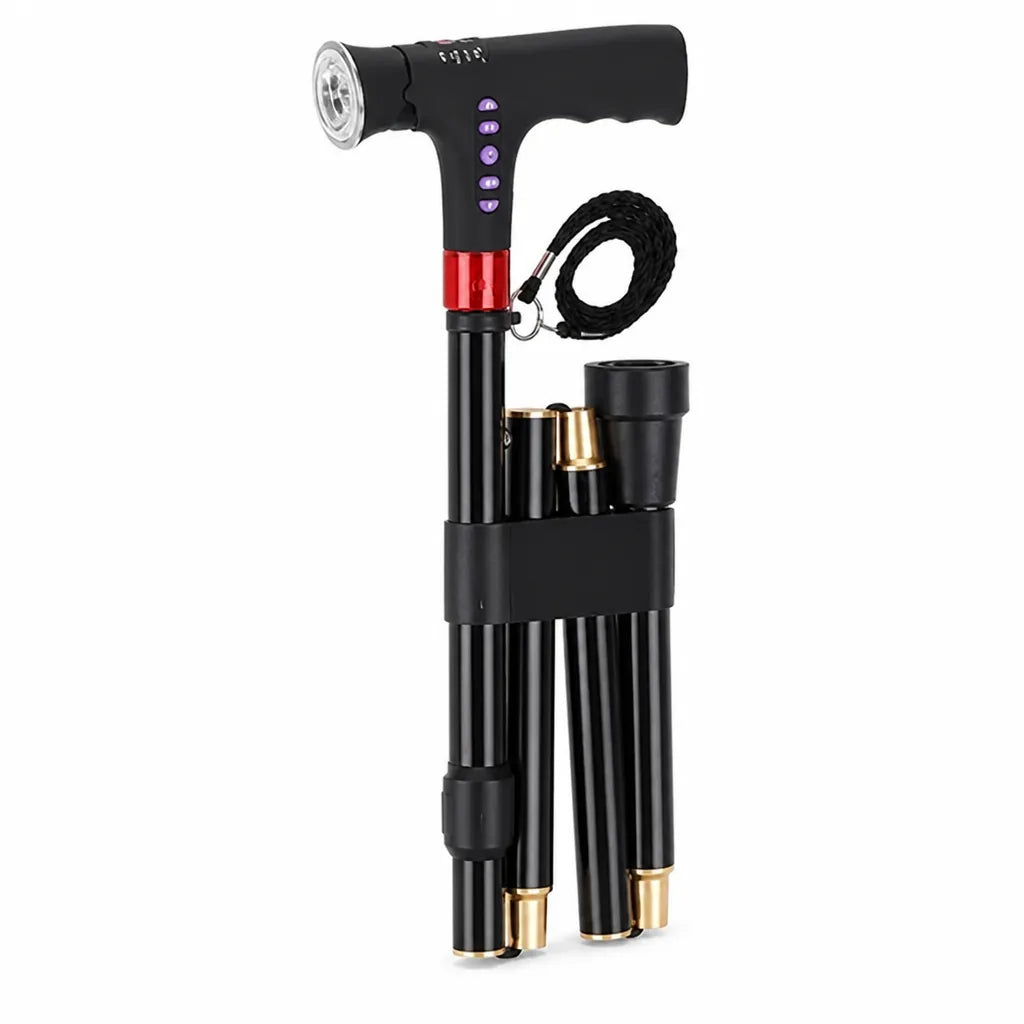 Folding Cane 30% More Stability LED & FM Radio