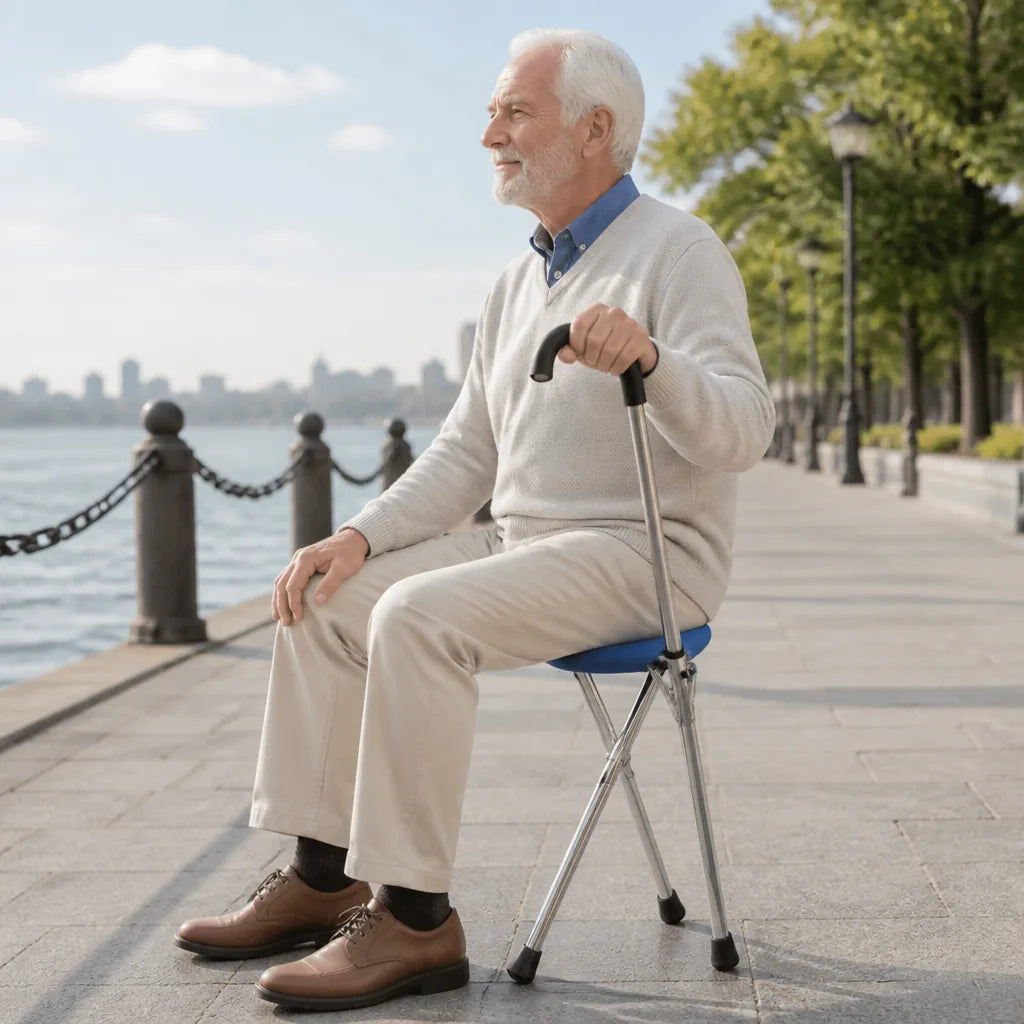 Folding Cane Chair Quick-Fold Portable Seat