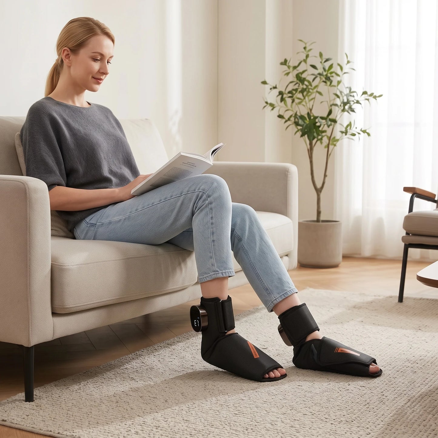 Foot & Ankle Massager Cordless Heated Air Compression Pair
