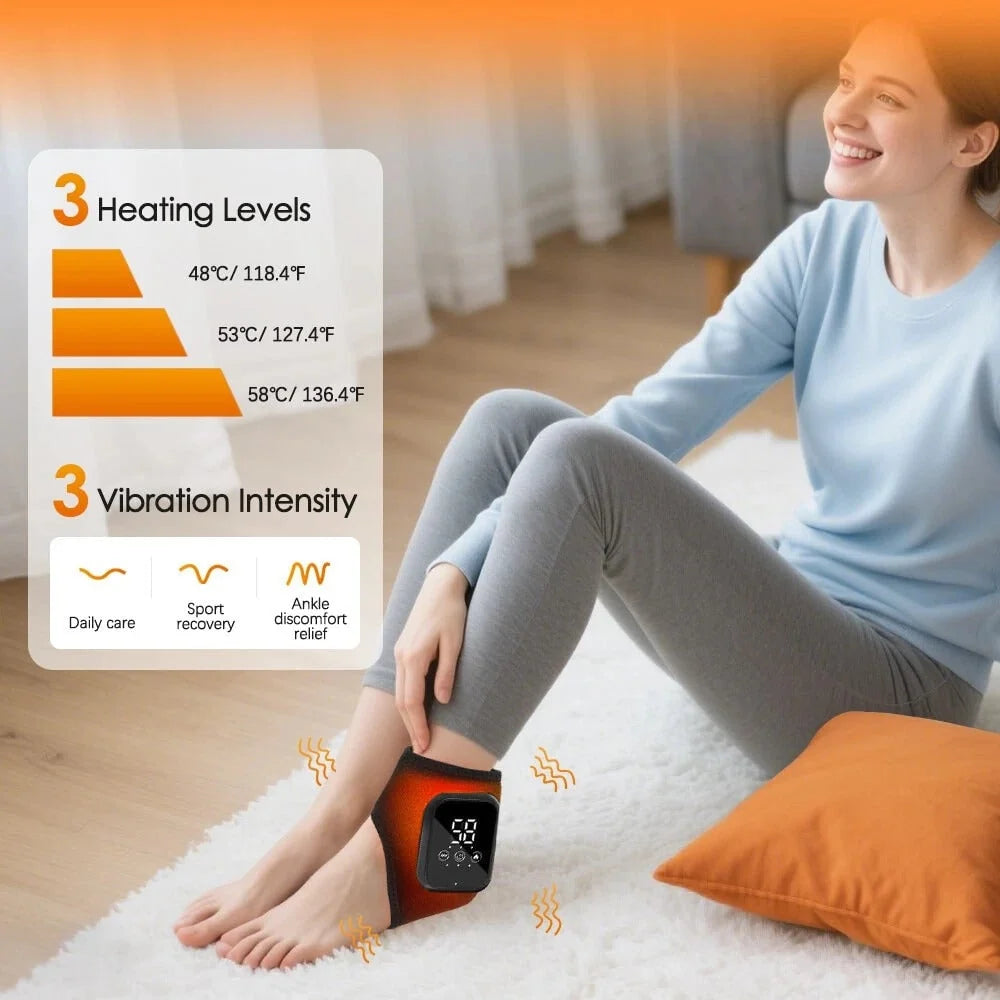 Foot & Ankle Massager Cordless Rechargeable Heat & Vibration
