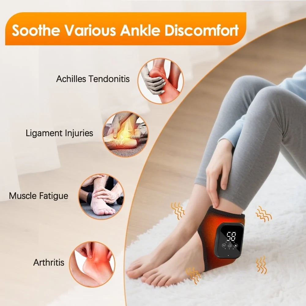 Foot & Ankle Massager Cordless Rechargeable Heat & Vibration
