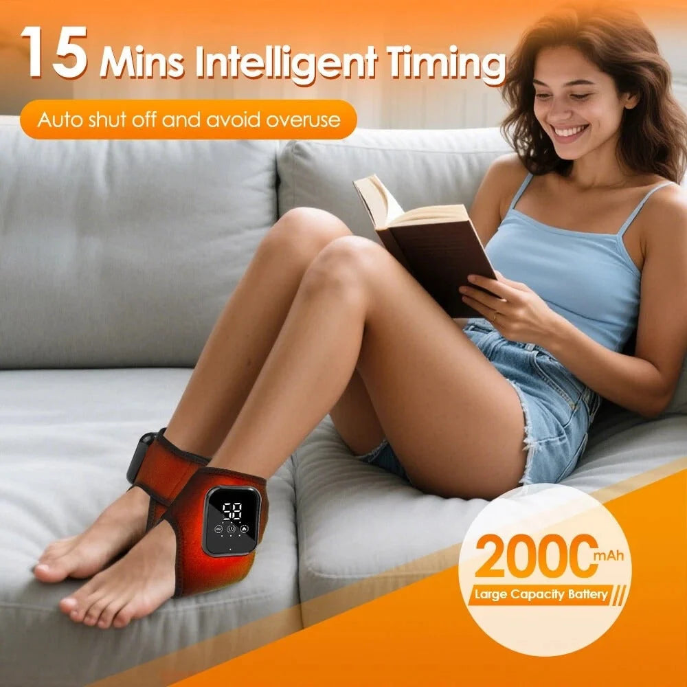 Foot & Ankle Massager Cordless Rechargeable Heat & Vibration