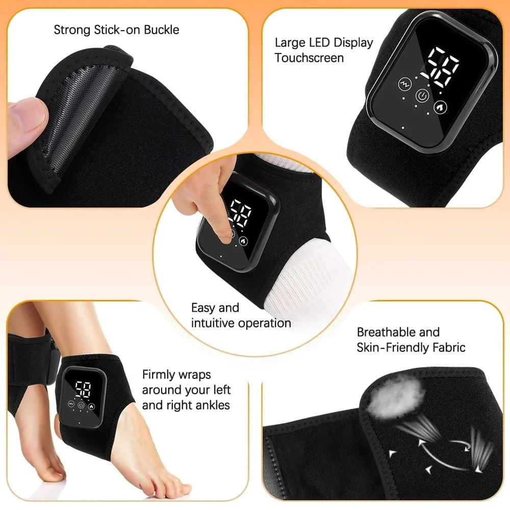 Foot & Ankle Massager Cordless Rechargeable Heat & Vibration