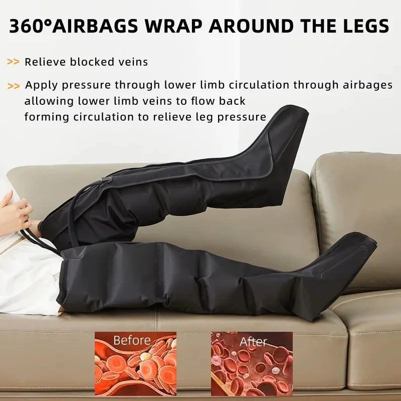 Foot & Calf Massager 360 Degree Air Compression Remote