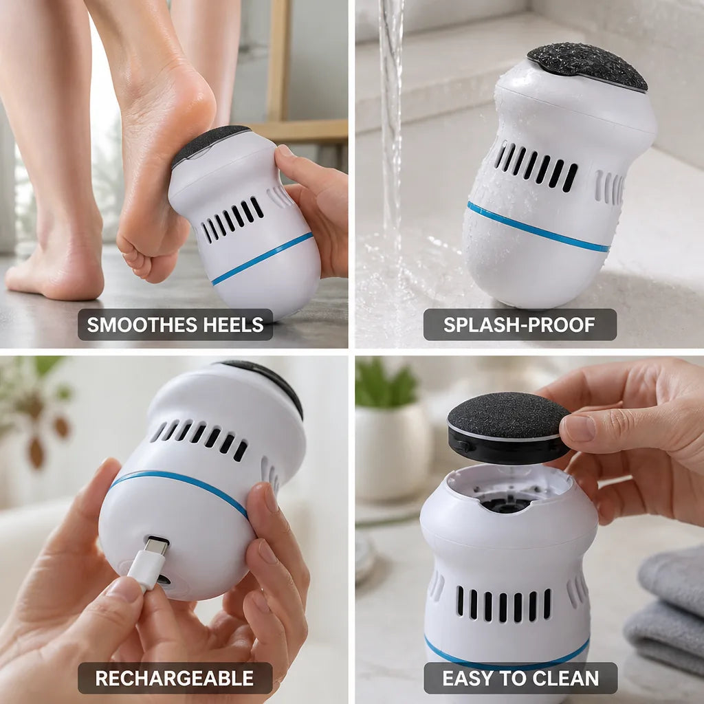 Foot Callus Remover Rechargeable & Splash-Proof Interchangeable Grinding Heads