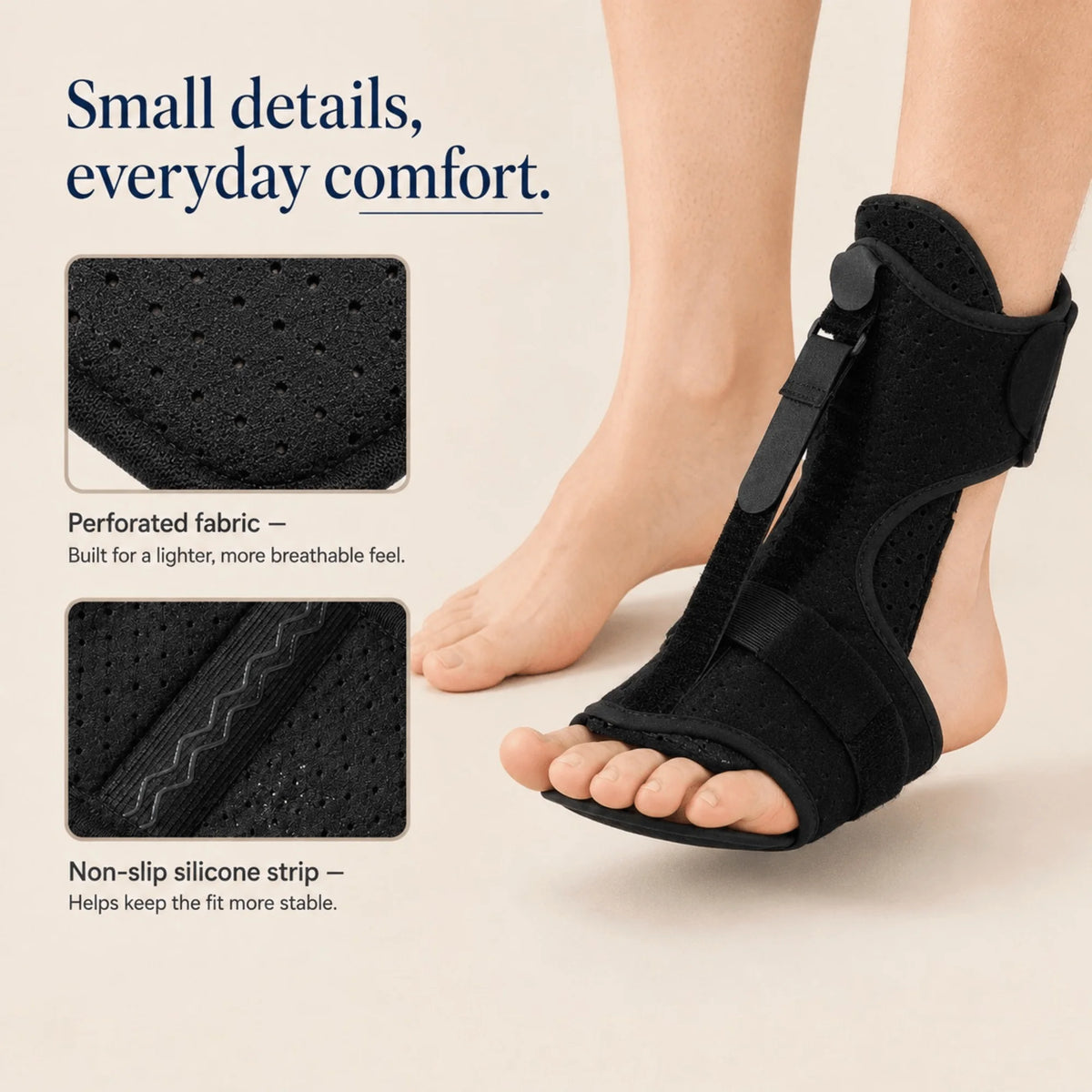 Foot Drop Brace Adjustable Dorsiflexion Strap & Soft Wraparound