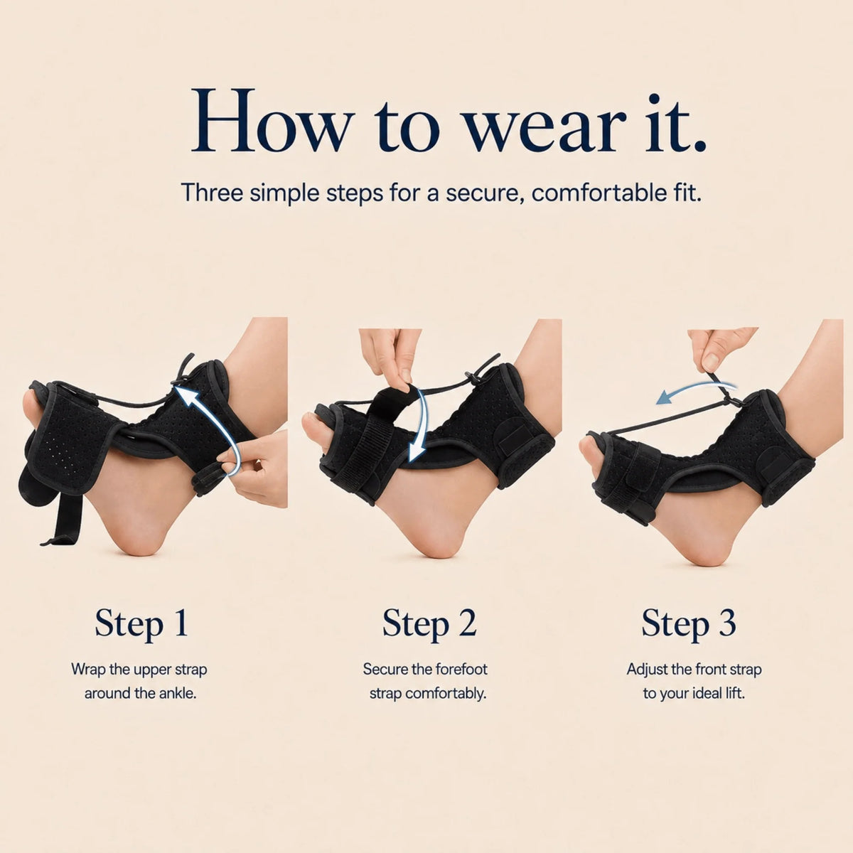 Foot Drop Brace Adjustable Dorsiflexion Strap & Soft Wraparound