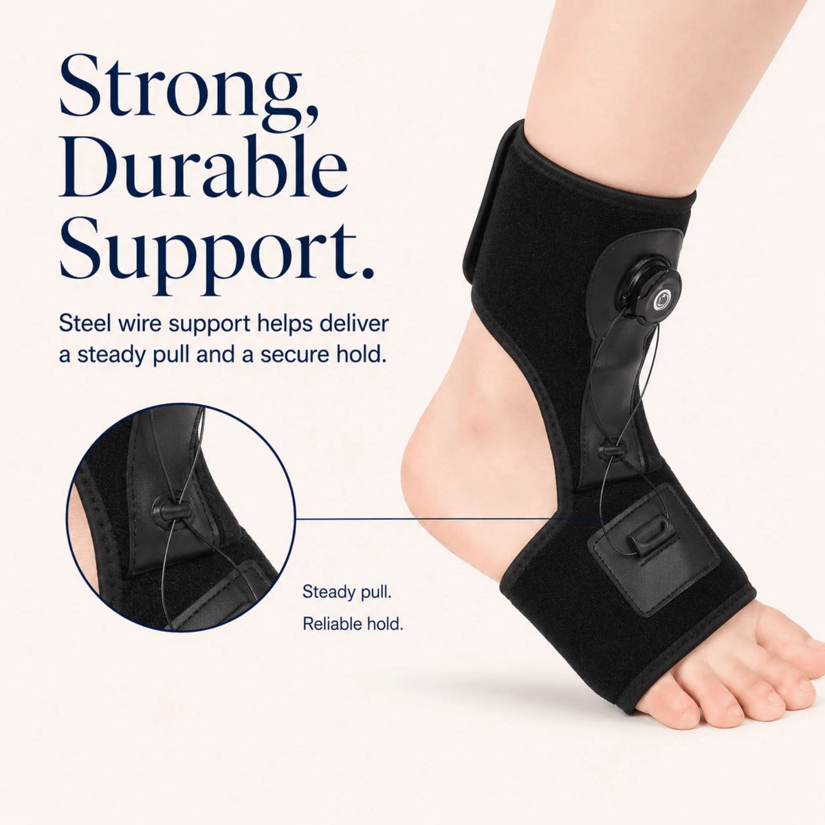 Foot Drop Brace Dial Tension Open Heel Silicone Grips