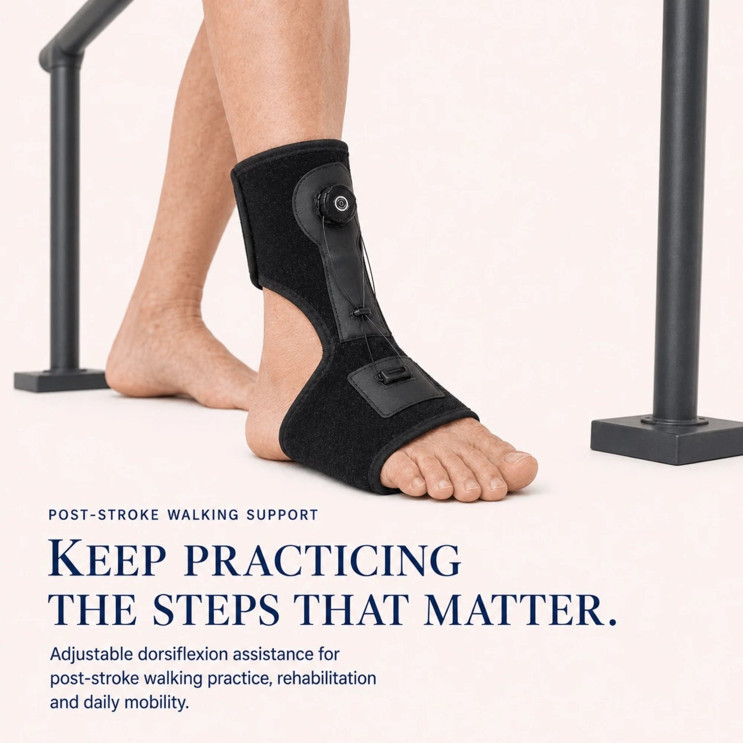 Foot Drop Brace Dial Tension Open Heel Silicone Grips