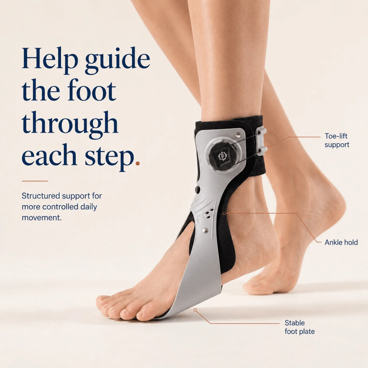 Foot Drop Brace Rotary Dial & Inflatable Airbag