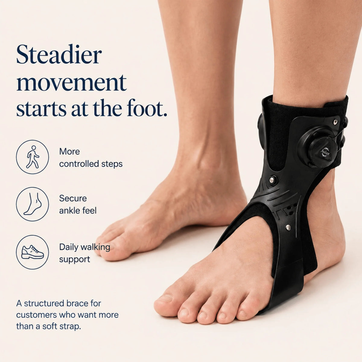 Foot Drop Brace Rotary Dial & Inflatable Airbag