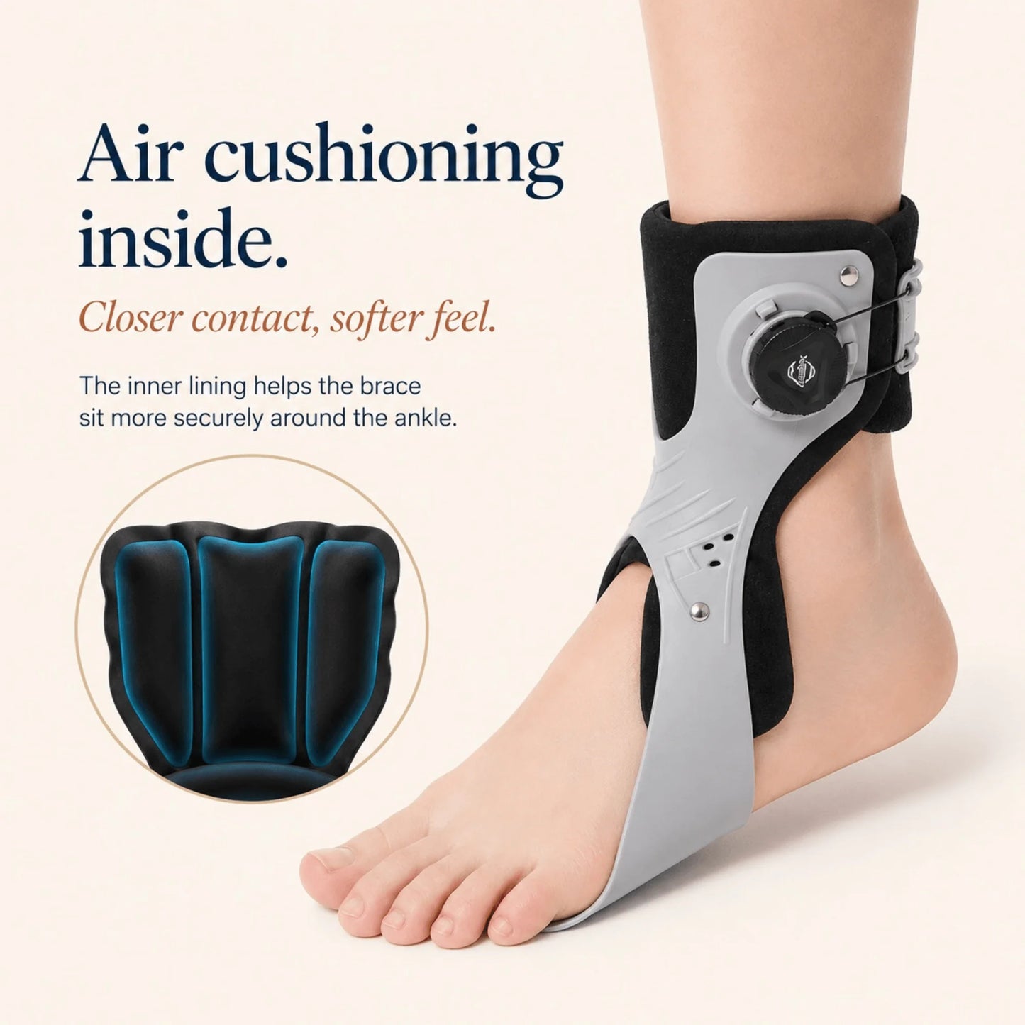 Foot Drop Brace Rotary Dial & Inflatable Airbag
