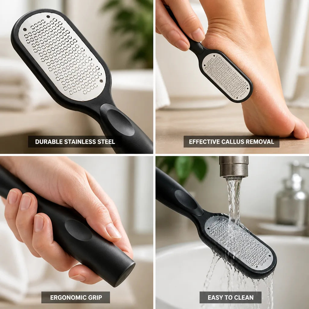 Foot File Ergonomic Handle & Stainless Steel Rasp