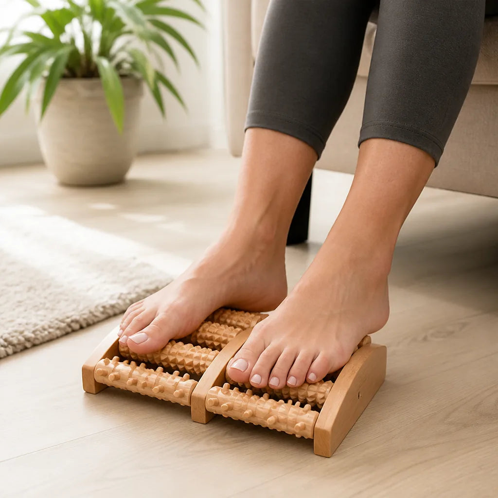 Foot Massage Roller Wood Acupressure & Deep Tissue