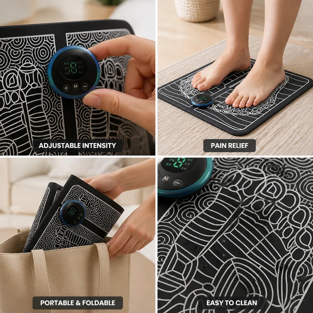 Foot Massager EMS Adjustable Intensity Silicone Pad
