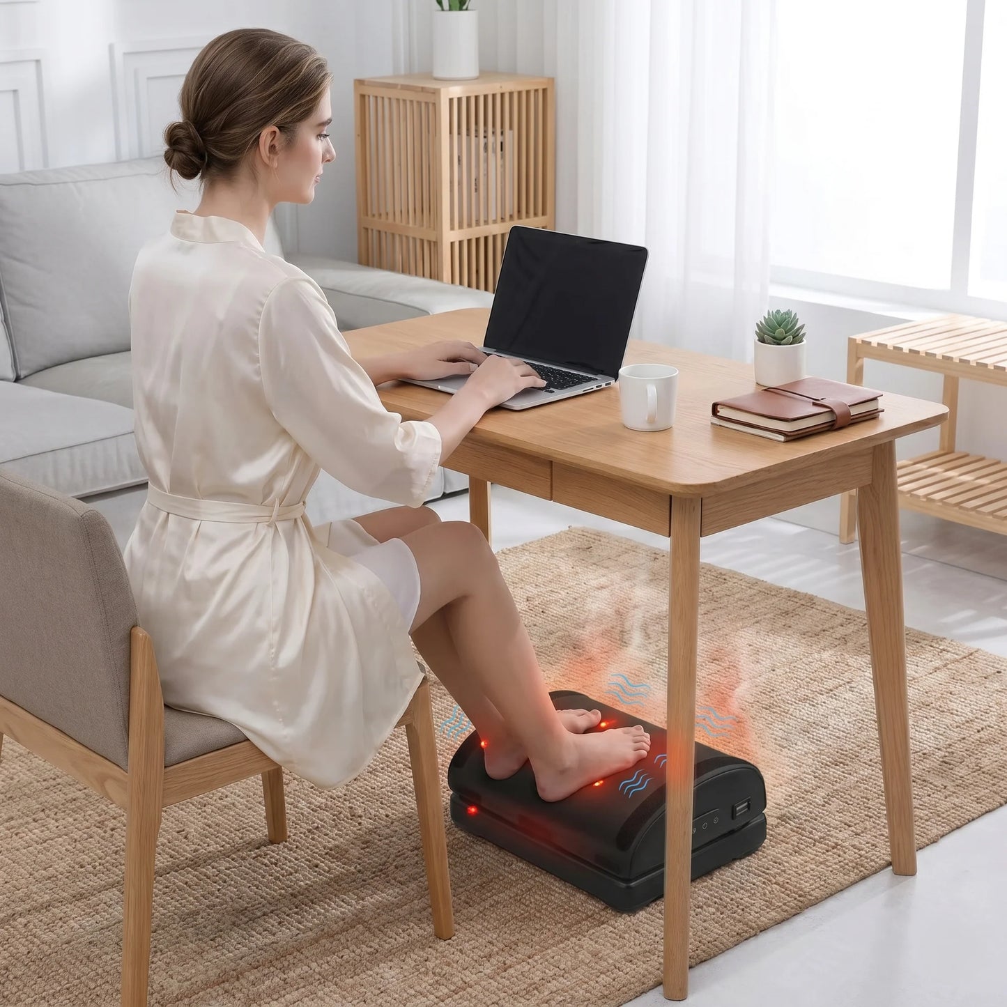 Foot Massager Heated Memory Foam Vibration