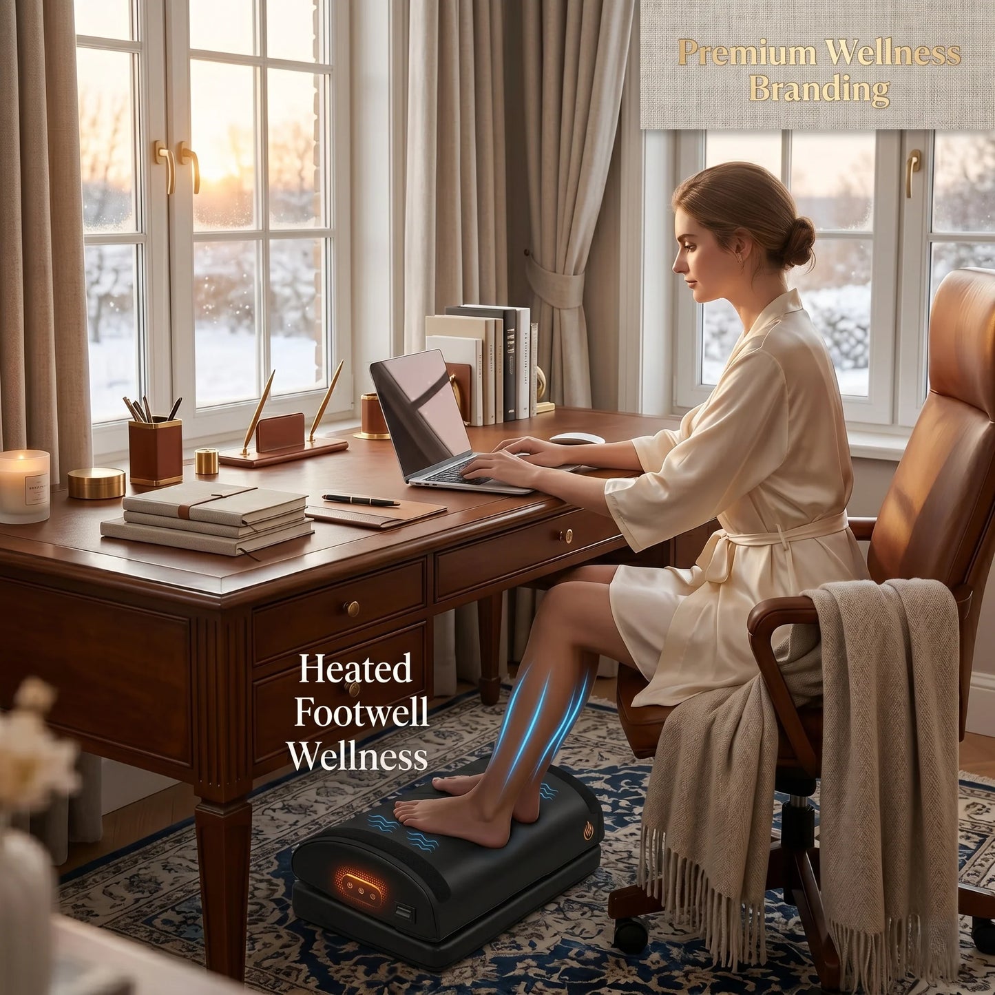 Foot Massager Heated Memory Foam Vibration