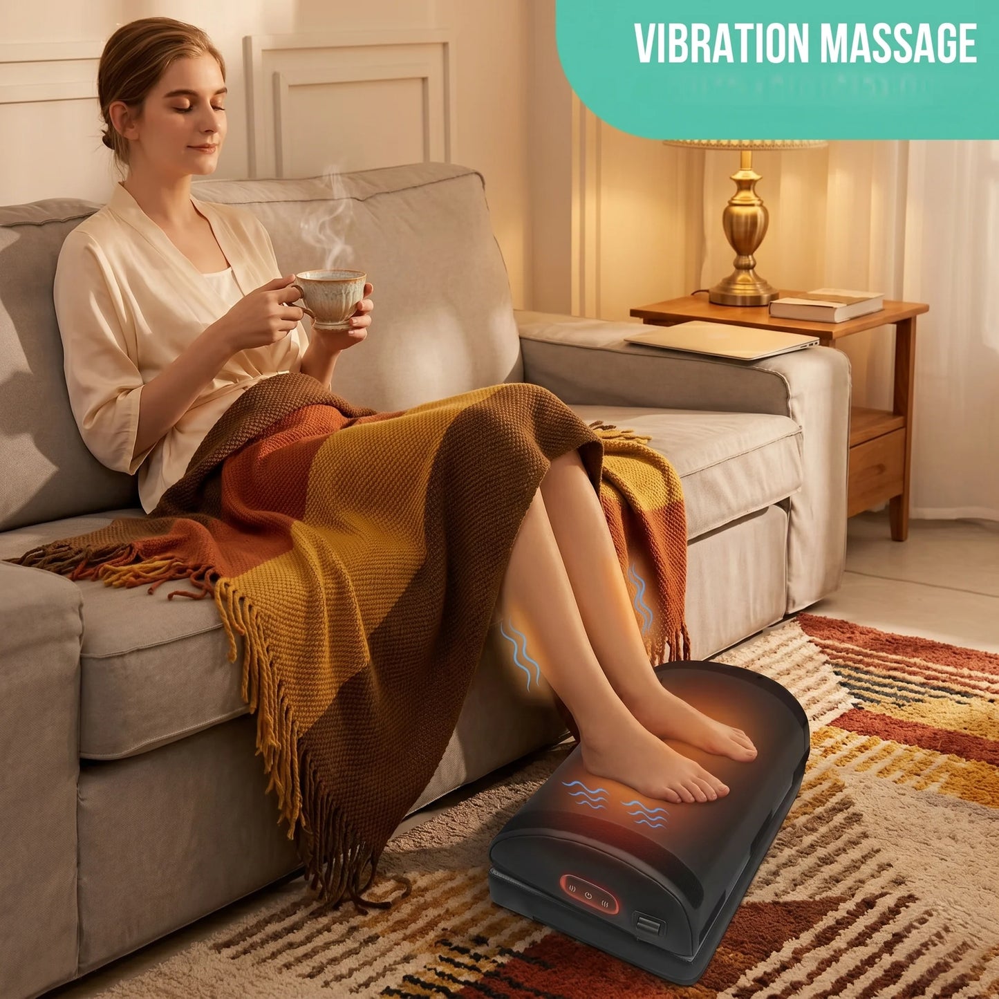 Foot Massager Heated Memory Foam Vibration