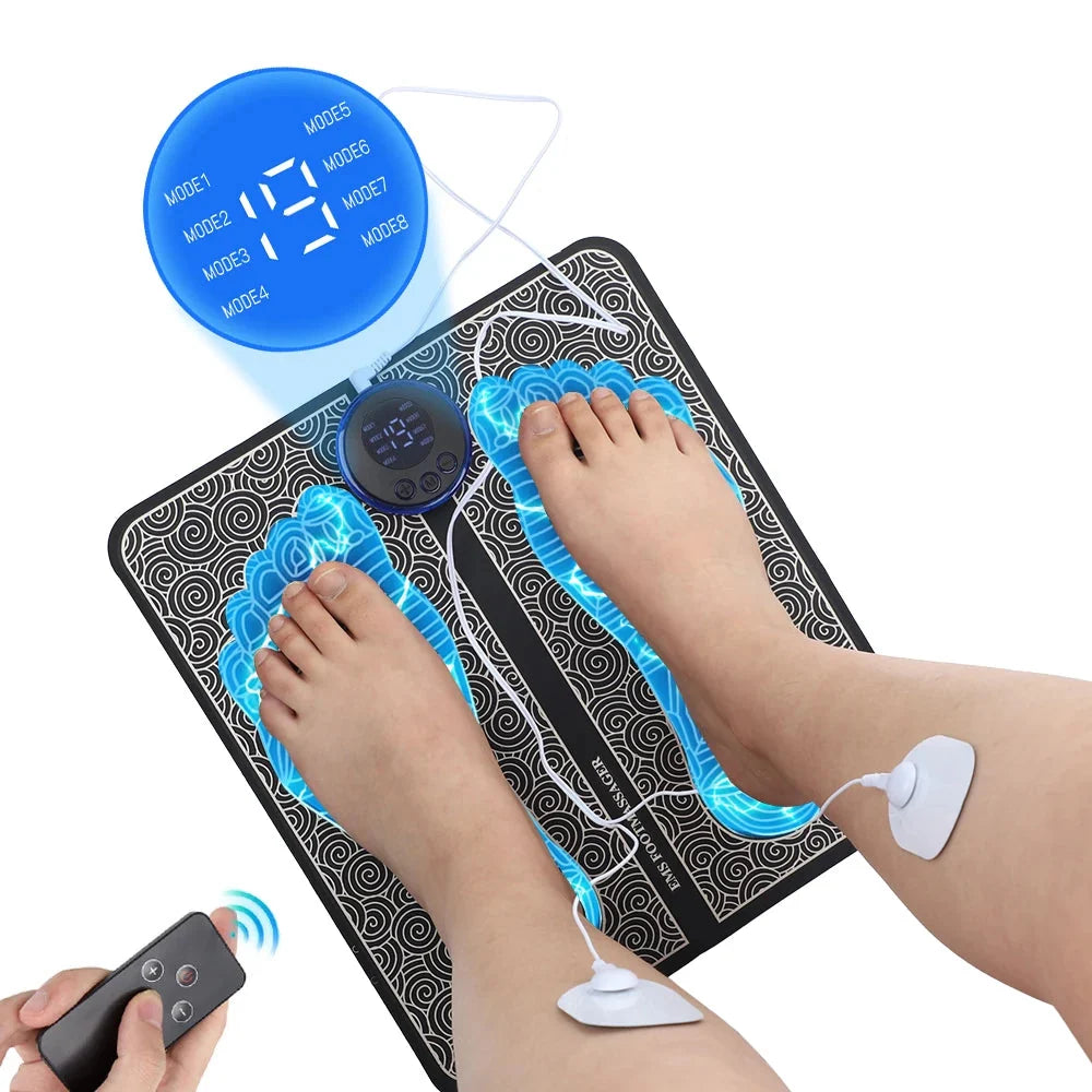 Foot Massager Mat EMS 8 Modes USB-C Rechargeable