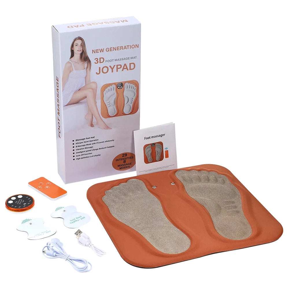Foot Massager Mat EMS Pulse Wireless Remote & Rechargeable