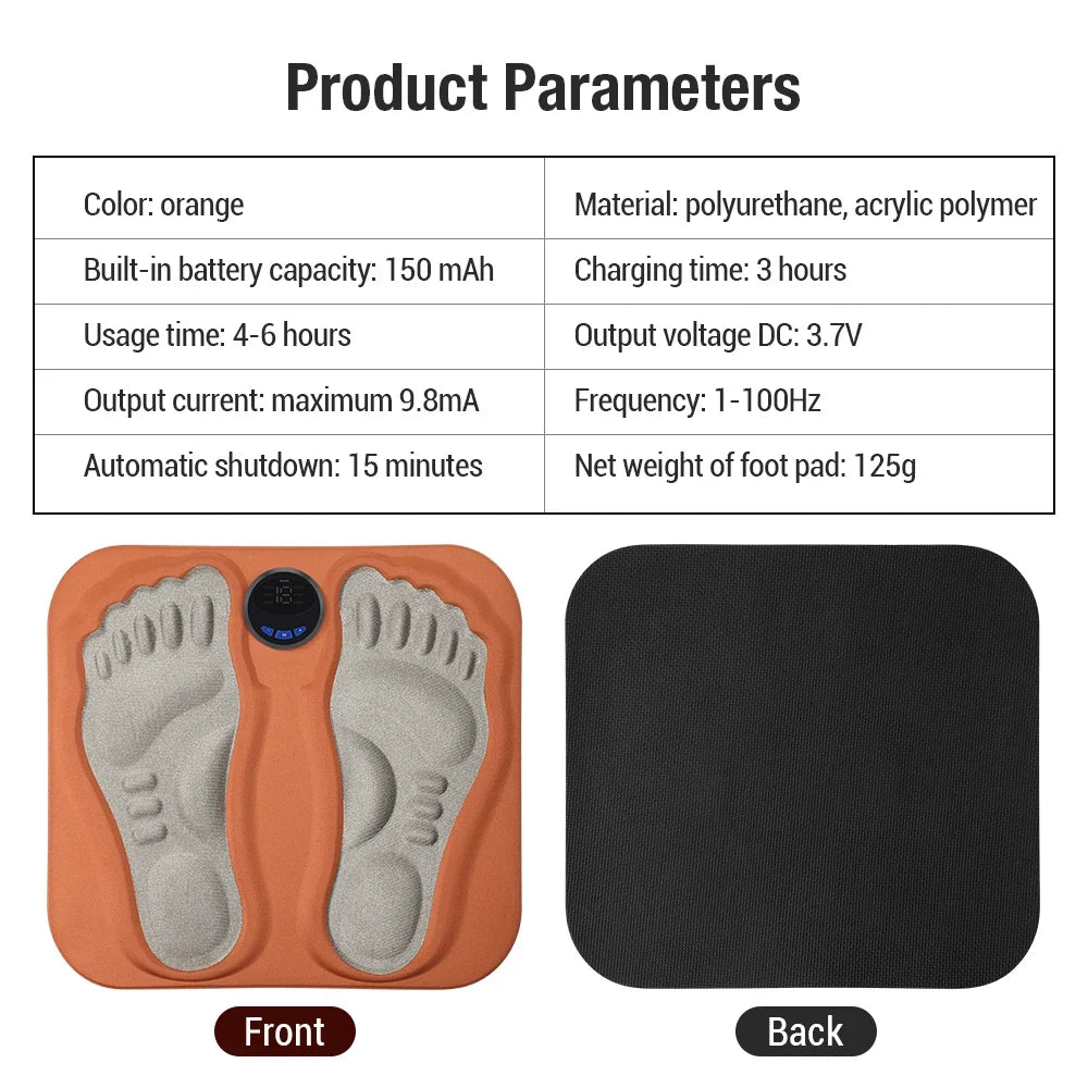 Foot Massager Mat EMS Pulse Wireless Remote & Rechargeable