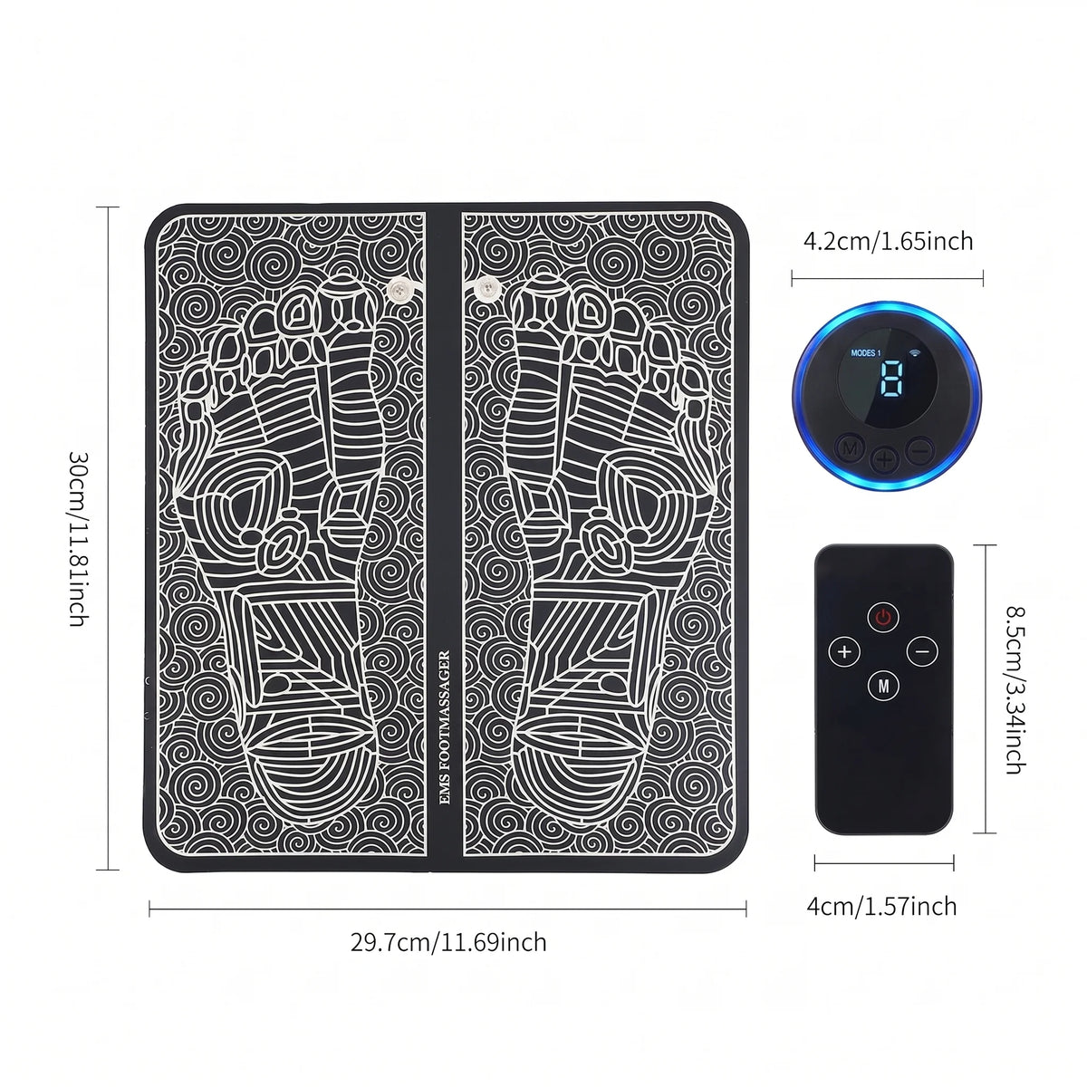 Foot Massager Mat Heated & Textured Adjustable Modes