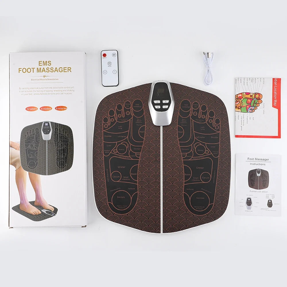 Foot Massager Pad EMS 32 Intensity Levels Remote