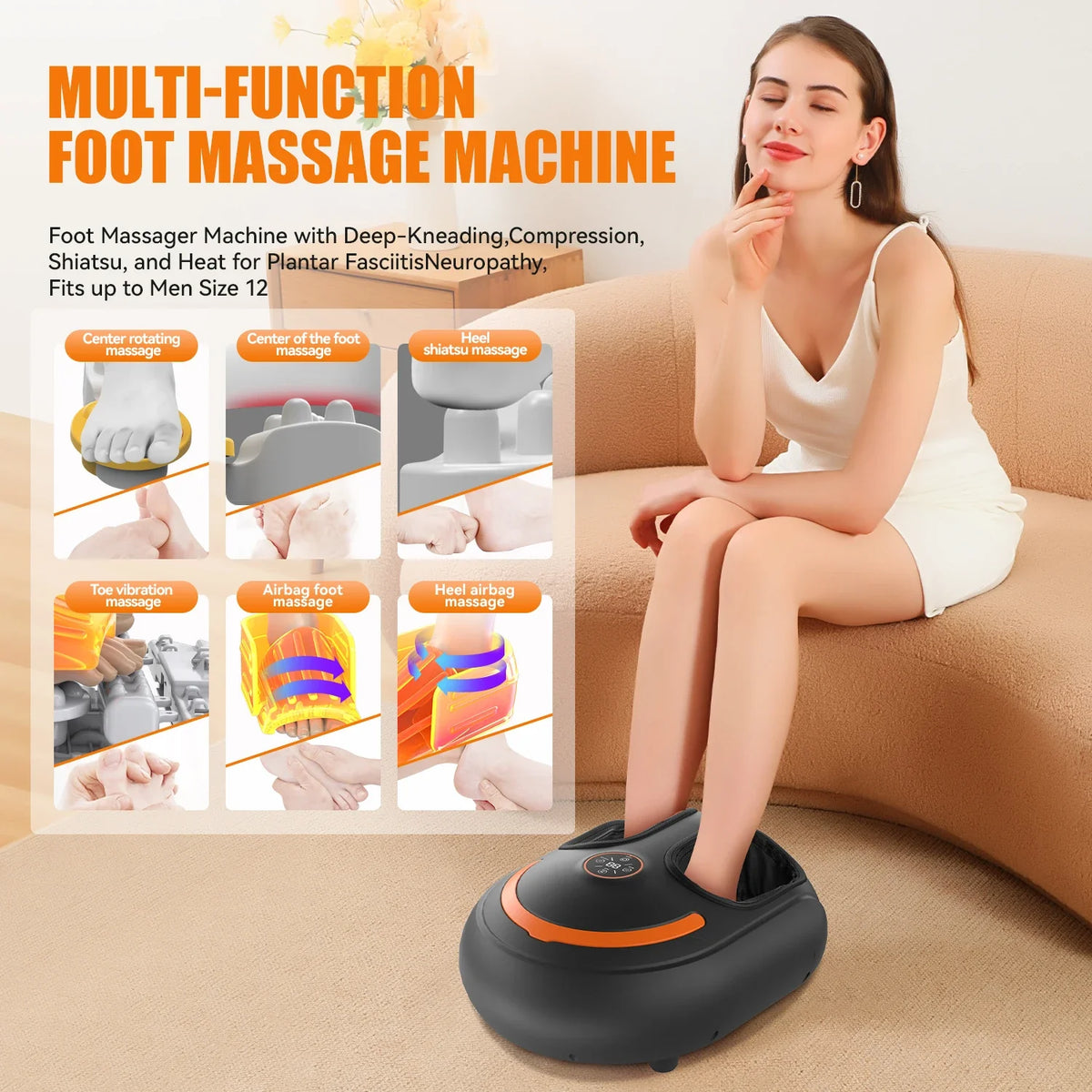 Foot Massager Shiatsu & Air Compression Infrared Heat