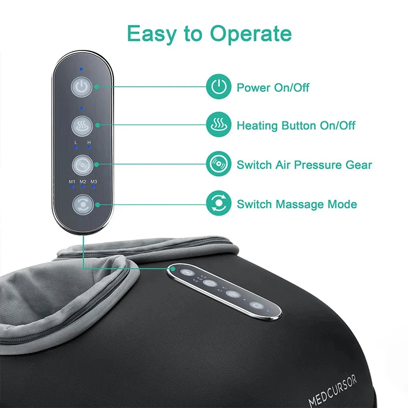 Foot Massager Shiatsu Deep-Kneading & Heat 15-Min Auto Timer