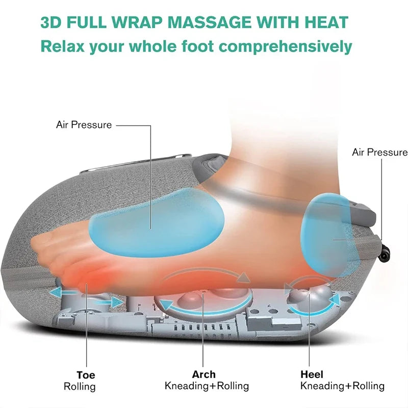 Foot Massager Shiatsu Deep-Kneading & Heat 15-Min Auto Timer