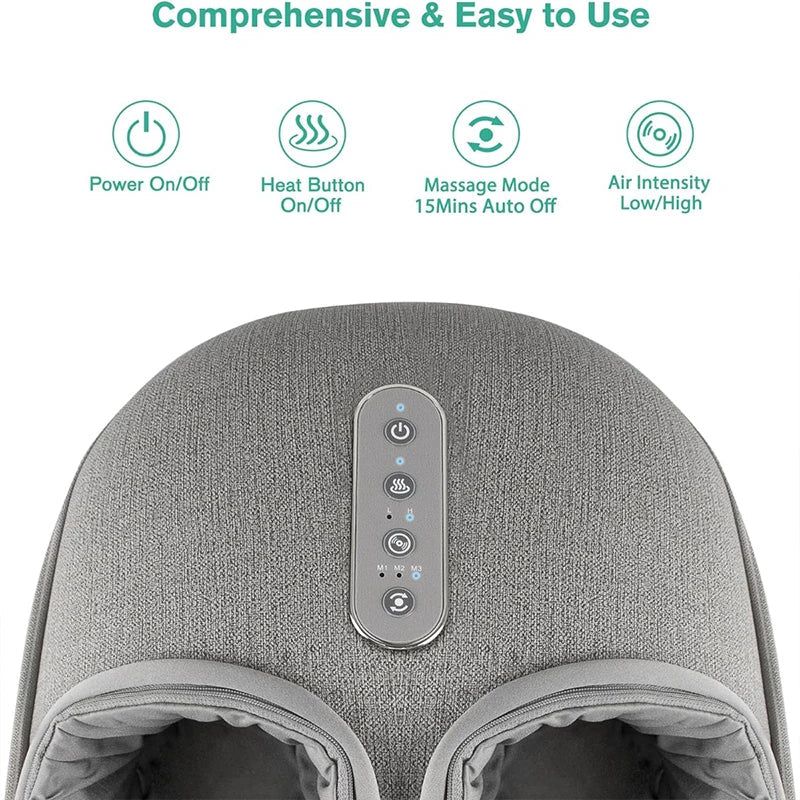 Foot Massager Shiatsu Deep-Kneading & Heat 15-Min Auto Timer